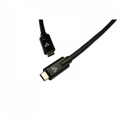 V7 V7UCC-2M-BLK-1E, 2 m, USB C, USB C, Hane/Hane, Svart