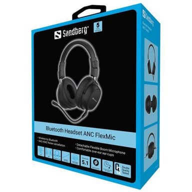 Sandberg Bluetooth Headset ANC FlexMic, Black