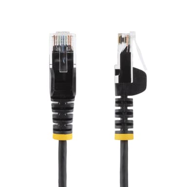 StarTech.com 2,5 m CAT6-kabel - Tunn - Ej hakfria RJ45-kontakter - Svart, 2,5 m,