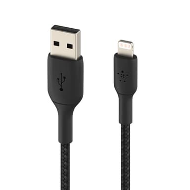 Belkin CAA002BT1MBK, 1 m, Lightning, USB A, Hankoppling, Hankoppling, Svart