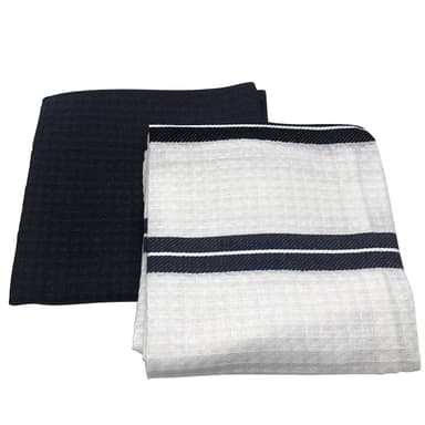 Cenocco CC-9066: 10 stycken Plain & Classic Stripe Waffle Weave Kökshandduksset i bomull