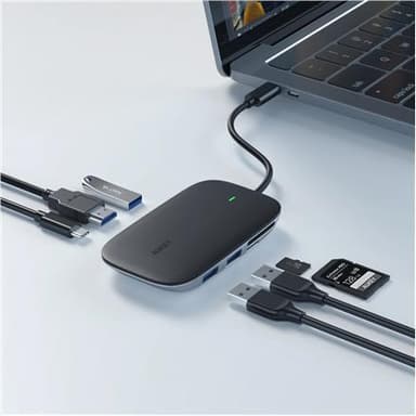 Aukey 7 Port USB 3.0 Type-C Hub CB-C68 Svart