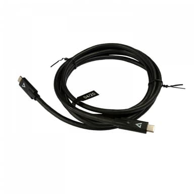 V7 V7UCC-2M-BLK-1E, 2 m, USB C, USB C, Hane/Hane, Svart