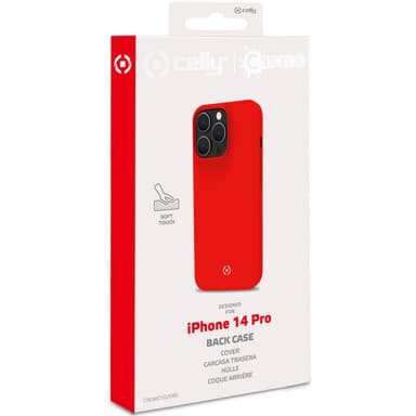 Celly Cromo pehmeä kumikotelo iPhone 14 Pro Red