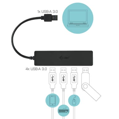 i-tec Advance U3HUB404, USB 3.2 Gen 1 (3.1 Gen 1) Type-A, USB 3.2 Gen 1 (3.1 Gen