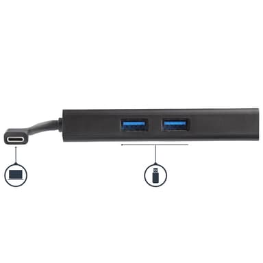 StarTech.com USB-C-multiportadapter med 4K HDMI - 2 USB-A-portar - 60 W PD - Sva