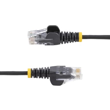 StarTech.com 2,5 m CAT6-kabel - Tunn - Ej hakfria RJ45-kontakter - Svart, 2,5 m,