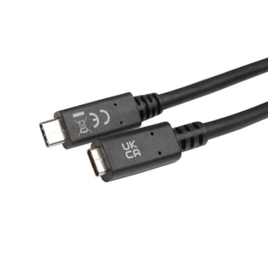 V7 V7UC3EXT-2M, 2 m, USB C, USB C, USB 3.2 Gen 1 (3.1 Gen 1), Svart