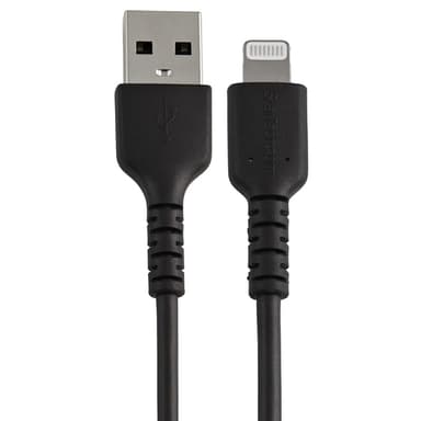 StarTech.com 30cm tålig, svart USB-A till Blixtkabel - Hård, tålig aramifiber