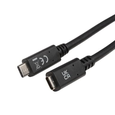 V7 V7UC3EXT-2M, 2 m, USB C, USB C, USB 3.2 Gen 1 (3.1 Gen 1), Svart
