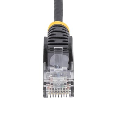 StarTech.com 2,5 m CAT6-kabel - Tunn - Ej hakfria RJ45-kontakter - Svart, 2,5 m,