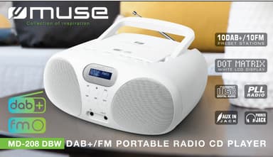 MD-208 DBW Radio Portable DAB+ FM CD White