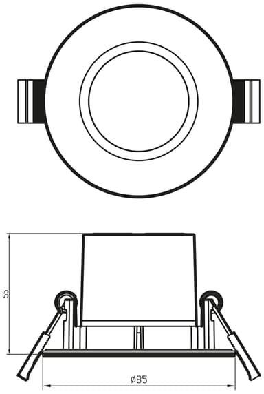 Philips Dive Ceiling uppovalaisin 5,5 W 3 kpl (musta)