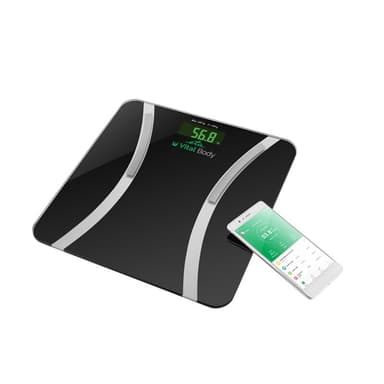 ETA Vital Body Personvåg ETA678090000 Kroppsanalysator, Maxvikt (kapacitet) 180 kg, Noggrannhet 100 g, Body Mass Index (BMI) mätning, Svart