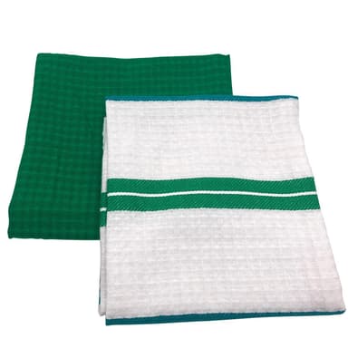 Cenocco CC-9066: 10 stycken Plain & Classic Stripe Waffle Weave Kökshandduksset i bomull