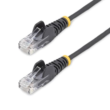 StarTech.com 2,5 m CAT6-kabel - Tunn - Ej hakfria RJ45-kontakter - Svart, 2,5 m,