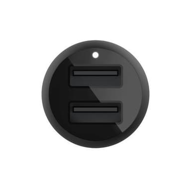 Dual USB-A Car Charger 24W w/Micro-USB Cable, Black