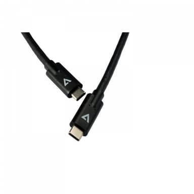 V7 V7UCC-2M-BLK-1E, 2 m, USB C, USB C, Hane/Hane, Svart