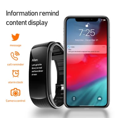 Bluetooth fitnessband with HR and BP sensor