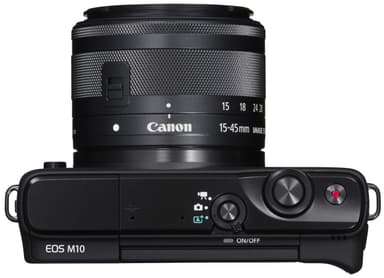 Canon EOS M10 kamera + 15-45 mm objektiivi (musta)