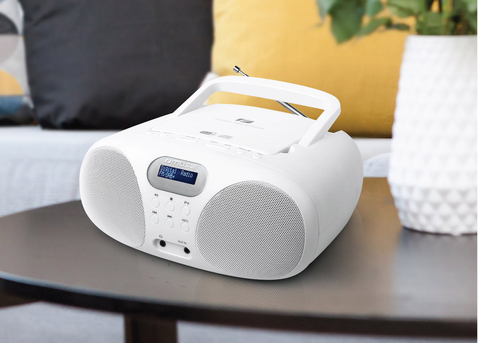 MD-208 DBW Radio Portable DAB+ FM CD White