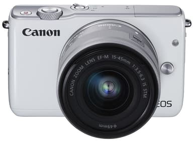 Canon EOS M10 kamera + 15-45 mm objektiivi (valkoinen)