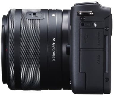 Canon EOS M10 kamera + 15-45 mm objektiivi (musta)