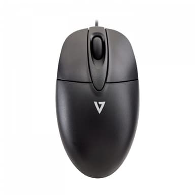 V7 M30P10-7E, Ambidextrous, Optisk, USB Type-A, 1000 DPI, Svart