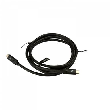 V7 V7UCC-2M-BLK-1E, 2 m, USB C, USB C, Hane/Hane, Svart