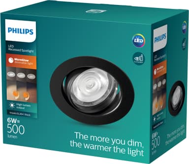Philips Impala Ceiling valaisin 6 W 1 kpl (musta)