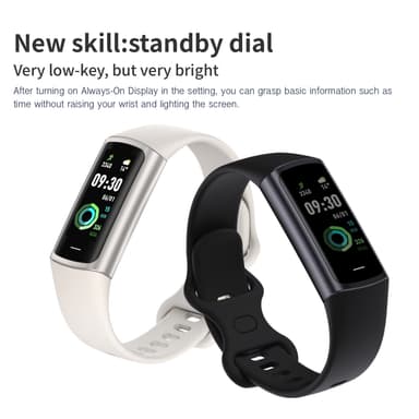 Smart klocka med puls, sömnmonitor, stegräknare IP67 Musta