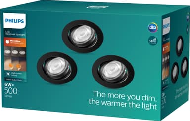 Philips Impala Ceiling valaisin 6 W 3 kpl (musta)