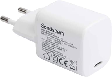 Sandstrøm USB-C 30 W GaN laturi + USB-C kaapeli