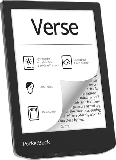 PocketBook Verse e-kirjan lukulaite 8 GB (sumunharmaa)
