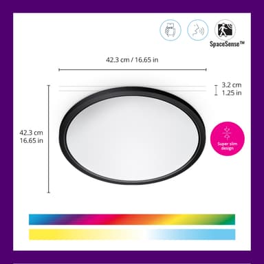 WiZ SuperSlim kattovalaisin 32 W RGB (musta)