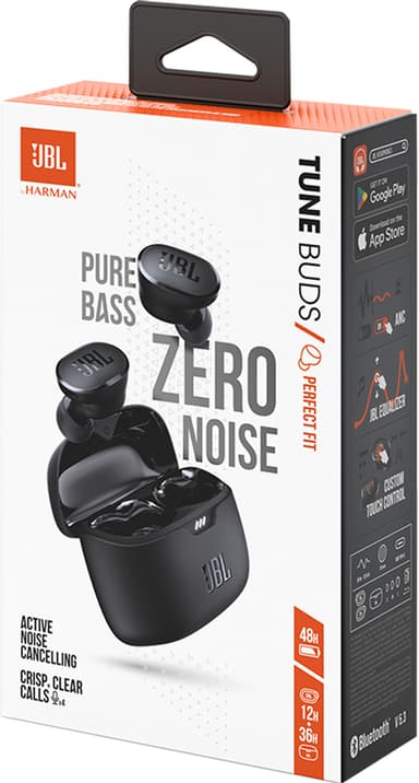 JBL Tune Buds täysin langattomat in-ear kuulokkeet (musta)