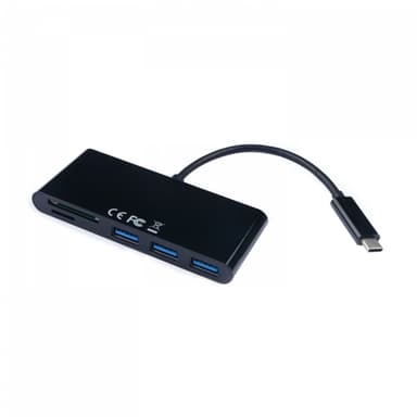 V7 V7UC3U-HUB-BLK-1E, USB 3.2 Gen 1 (3.1 Gen 1) Type-C, USB 3.2 Gen 1 (3.1 Gen 1