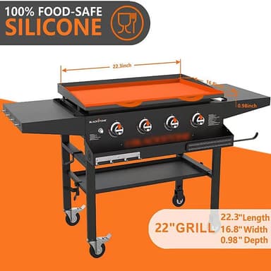 Griddle buddy grillmatta ugnsmatta hög temperaturbeständig för Blackstone Harmaa 22 inch