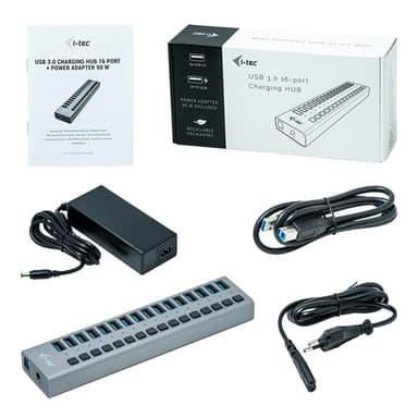 i-tec U3CHARGEHUB16, inomhus, AC, Grå