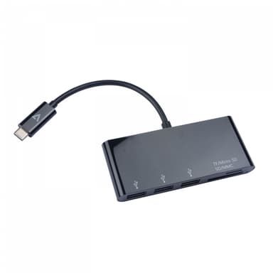 V7 V7UC3U-HUB-BLK-1E, USB 3.2 Gen 1 (3.1 Gen 1) Type-C, USB 3.2 Gen 1 (3.1 Gen 1