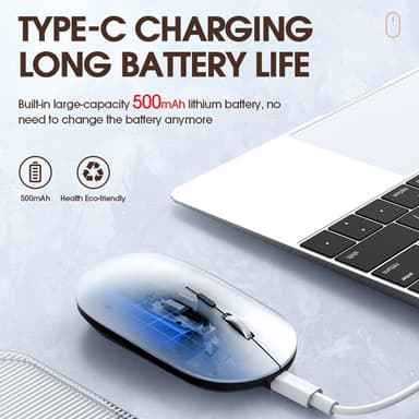 T-WOLF X2 ladattava 2.4G+Bluetooth-langaton hiiri tietokoneelle