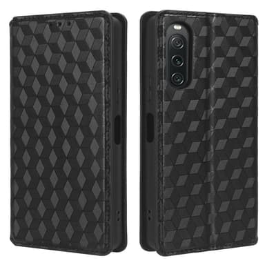 Rhombus Lompakkokotelo Sony Xperia 10 V - Musta