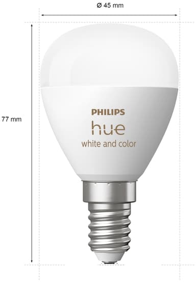 Philips Hue Luster LED lamppu WCA 5,1 W P45 E14 2 kpl