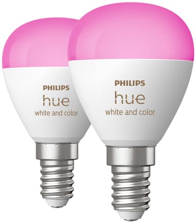 Philips Hue Luster LED lamppu WCA 5,1 W P45 E14 2 kpl
