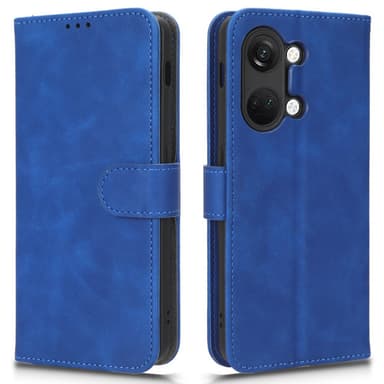 SKALO OnePlus Nord 3 5G / Ace 2V Matt PU Nahka lompakkokotelo - Sininen