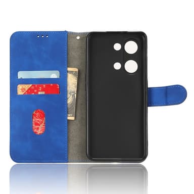 SKALO OnePlus Nord 3 5G / Ace 2V Matt PU Nahka lompakkokotelo - Sininen