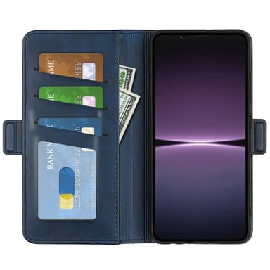 SKALO Sony Xperia 1 V Premium Wallet Lompakkokotelo - Sininen
