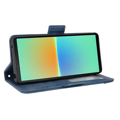 SKALO Sony Xperia 10 V 6-lokeroa Lompakkokotelo - Sininen