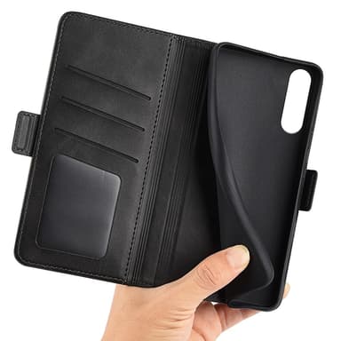 SKALO Sony Xperia 10 V Premium Wallet Lompakkokotelo - Musta