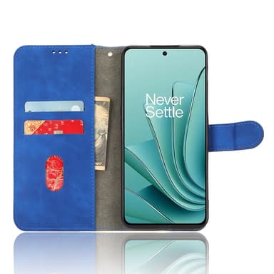 SKALO OnePlus Nord 3 5G / Ace 2V Matt PU Nahka lompakkokotelo - Sininen